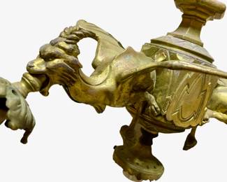 Antique Solid Brass Gothic Gargoyle Chandelier Light