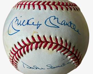 Signed Baseball Mickey Mantle & Duke Snyder. No COA