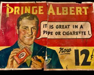 1937 Tobacco Sign Cardboard