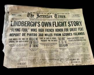 May 1927 Lindbergh Flight Trip Over The Atlantic