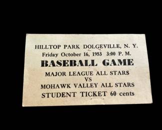 1953 Dolgeville Baseball Game Ticket