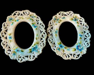 Victorian Era Milk Glass Frames