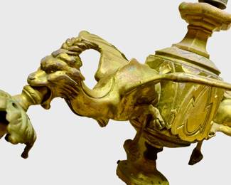 Antique Solid Brass Gothic Gargoyle Chandelier Light