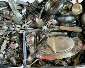 Silverplate, Coin silver- Scrap. No Sterling