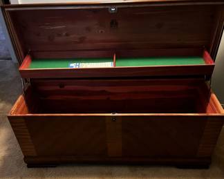 INSIDE OF LANE WATERFALL CEDAR CHEST