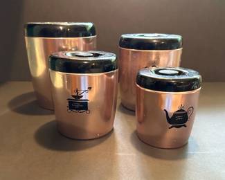 West Bend rose gold color canisters