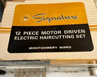Vtg Signature 12 piece Electric Haircutting Set - Montgomery Ward