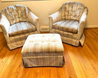 Vintage valor club chairs and ottoman