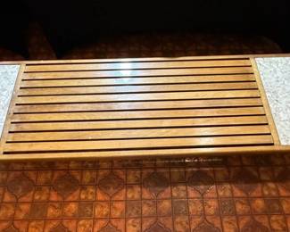 MCM Bench with inset marble ends