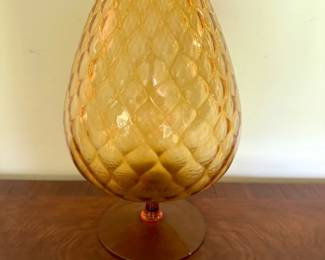 Amber glass large brandy snifter 12"