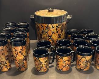 West Bend thermo El Dorado insulated tumblers, coffee cups and bucket