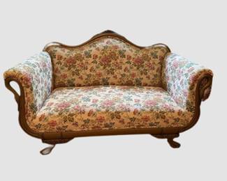 Victorian-style love seat - solid wood