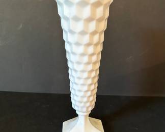 Fostoria American Pattern milk glass vase