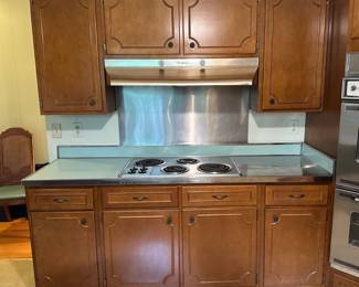 Cabinets and stove
