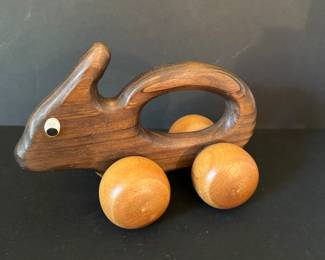 Vintage Rabbit push toy