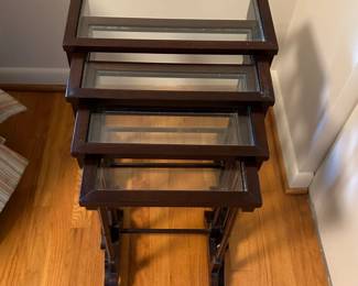 Vintage glass nesting tables