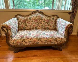 Victorian-style love seat - solid wood
