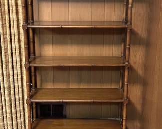 Vintage bamboo style etagere bookshelf