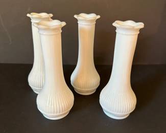 Milk glass vases (4)