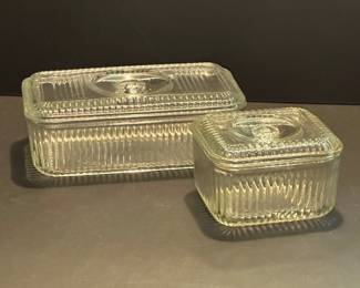 Federal glass ribbed refrigerator containers