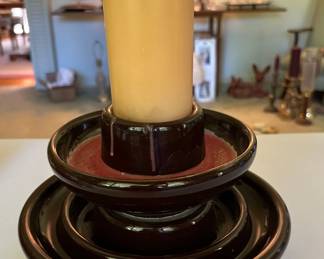 P.P. Inc. 1956 Large 3 Tier high voltage power line insulator repurposed to a candle holder