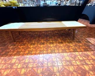 MCM Bench with inset marble ends