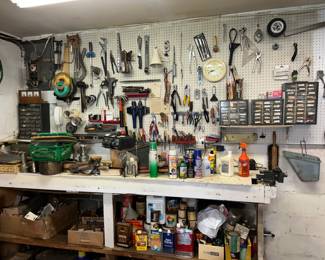 Assorted tools, hardware and supplies