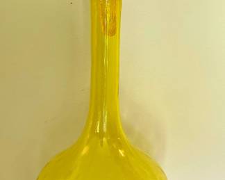 Blenko Style lemon yellow art glass