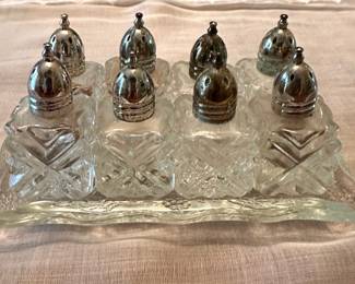F.B. Rogers lead crystal salt and pepper shakers