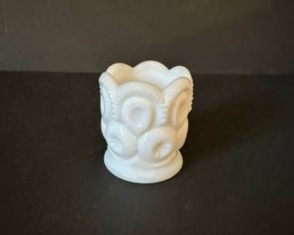 Le Smith white milk glass toothpick holder