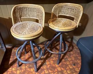 Vintage Danny Ho Fong - style bar stools