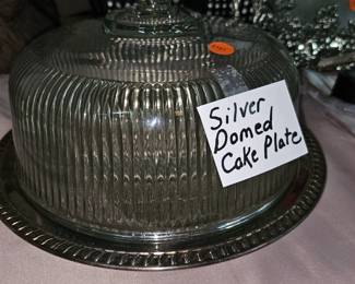SILVER DOMED CAKE PLATE