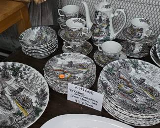 VINTAGE YORKSHIRE STAFFORDSHIRE IRONSTONE 43PC SET
