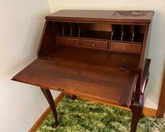 #39 Wood Flip-down Desk w/cubbies w/q/a legs - 30x17-28x70 $175.00