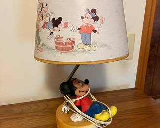 #33 Mickey Mouse Lamp - Vintage - 16" Tall $25.00