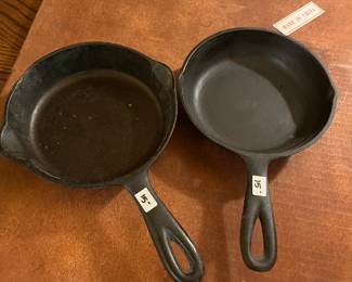 #92 Set of 2 Small Cast Iron Skillerts w/pour spouts $30.00
