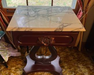#7 Harp Marble Top Side Table w/1 drawer = 18x14x28 $175.00
#8 Harp Marble Top Side Table w/1 drawer = 18x14x28 $175.00
