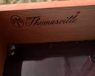 #48 Thomasville China Cabinet w/3 glass doors 3 glass shelves (2 piece) lighted w/3 drawers 6 wood doors - 72Hx19Dx31-7' $100.00