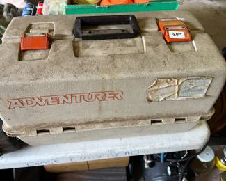 #112 Flamvau Adventure Fishing Tackle Box w/contents $20.00