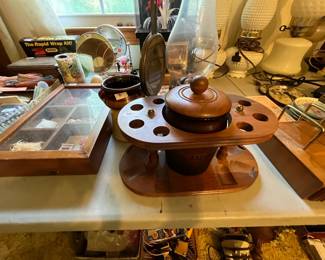 #66 Wood Pipe Holder w/Lid by Mastercraft Pipes $20.00
