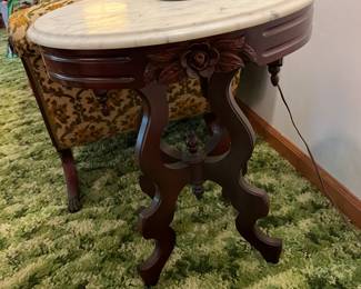 #40 Eastlake Marble-Top Oval end Table - 22x18x16 $175.00 sold
#41 Eastlake Marble-Top Oval end Table - 22x18x17 $175.00