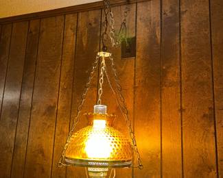 #56 Amber Hanging Lamp on Chain $75.00