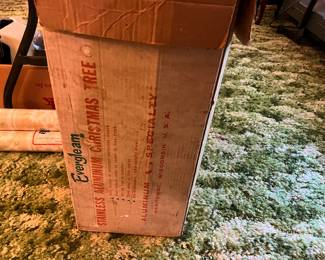 #143 Everglean Stainless Christmas Tree - 6ft - w/individual wrapped Branches w/tri-pod in Box $150.00