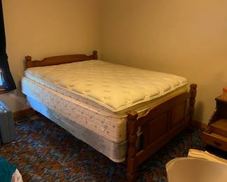 #9 Queen Serta Mattress Pillowtop Mattress & Boxsprings $75.00
#10 Full Size Wood Head and Footboard Frame $75.00