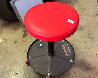 #120 Pittsburgh Garage Red Rolling Stool $20.00