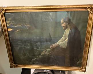 #72 Print of Jesus in Gold painted Frame - 22x19 $75.00