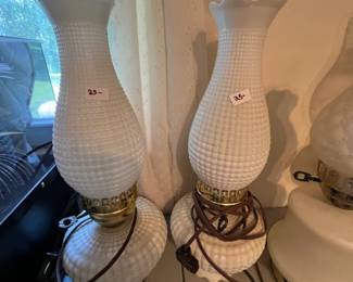 #65 Set of 2 16" Tall White Lamps $50.00