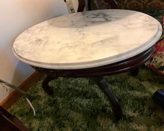 #42 Eastlake Marble Top Coffee Table - 33x21x16 $100.00