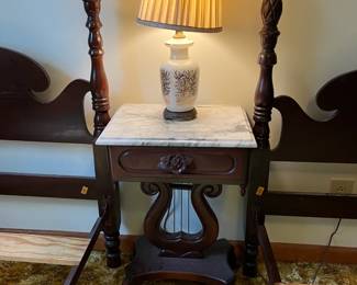 #7 Harp Marble Top Side Table w/1 drawer = 18x14x28 $175.00
#8 Harp Marble Top Side Table w/1 drawer = 18x14x28 $175.00