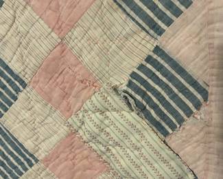 #79 Pink/Gray Squares on Point - Machine Pieced (as is holes and tears) - 68x6' $50.00